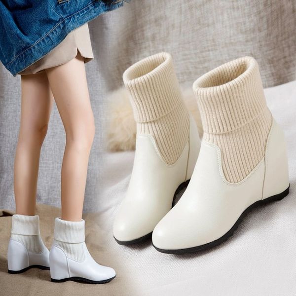 women's winter casual elastic cotton sock boots round toe ankle boots plush rubber increase black snow size 33-43 maziao
women's winter casual elastic cotton sock boots round toe ankle boots plush rubber increase black snow size 33-43 maziao