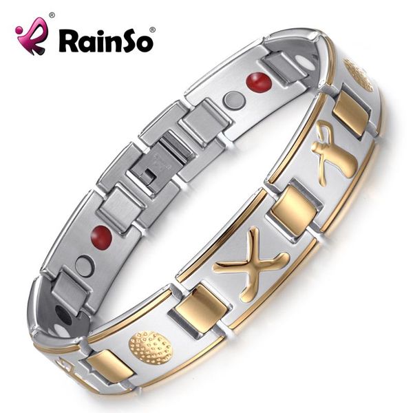 rainso stainless steel magnetic bracelet for women fashion jewelry link chain with energy elements for health, Black
rainso stainless steel magnetic bracelet for women fashion jewelry link chain with energy elements for health, Black