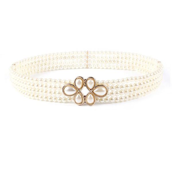 womens four rows thin faux pearls stretchy waistband bridal wedding sash with right clasp hollow out flower buckle waist belt, Black;brown
womens four rows thin faux pearls stretchy waistband bridal wedding sash with right clasp hollow out flower buckle waist belt, Black;brown