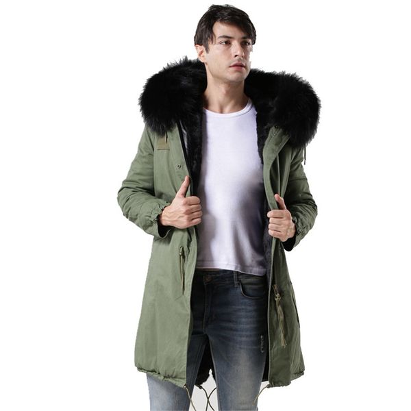 new fur male thick hooded warm winter windproof coat green shell coat raccoon dog fur collar, Black
new fur male thick hooded warm winter windproof coat green shell coat raccoon dog fur collar, Black