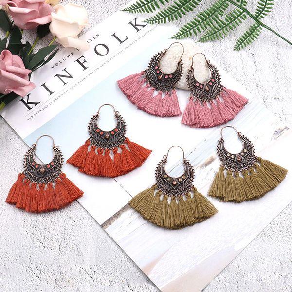 ethnic tribal aztec hippy hoop earring antique copper charm colorful cotton tassel earrings women bohemian earrings jewelry, Golden;silver
ethnic tribal aztec hippy hoop earring antique copper charm colorful cotton tassel earrings women bohemian earrings jewelry, Golden;silver
