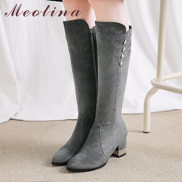 boots meotina winter knee high women flock chunky heels long zipper pointed toe shoes female autumn plus size 33-43, Black
boots meotina winter knee high women flock chunky heels long zipper pointed toe shoes female autumn plus size 33-43, Black