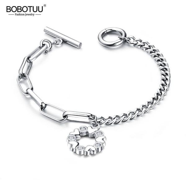 link, chain bobotuu stainless steel asymmetric ladies bracelet trendy rose gold love charms jewelry for women girls bb17101, Black
link, chain bobotuu stainless steel asymmetric ladies bracelet trendy rose gold love charms jewelry for women girls bb17101, Black