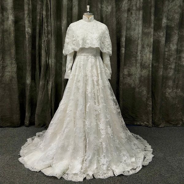 muslim high neck long sleeve lace wedding dress bridal gown with shawl, Blue;red
muslim high neck long sleeve lace wedding dress bridal gown with shawl, Blue;red