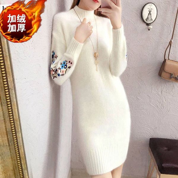 women's sweaters fashion knitted sweater jumper pullover autumn winter embroidery plus thick warm knit dress turtleneck k996, White;black
women's sweaters fashion knitted sweater jumper pullover autumn winter embroidery plus thick warm knit dress turtleneck k996, White;black