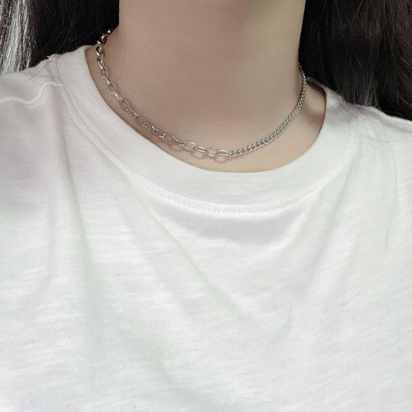 fashionable simple clavicle chain thickness hollow chain stitching necklace men and women couple titanium steel necklace hot, Silver
fashionable simple clavicle chain thickness hollow chain stitching necklace men and women couple titanium steel necklace hot, Silver