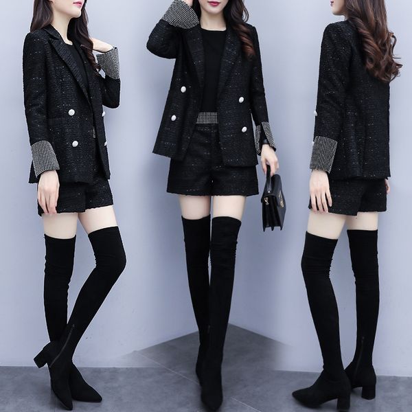 2019 autumn and coat shorts coatwinter new graceful two-piece socialite tweed suit coat slimming temperament shorts suit for women zveyz zve, Gray
2019 autumn and coat shorts coatwinter new graceful two-piece socialite tweed suit coat slimming temperament shorts suit for women zveyz zve, Gray