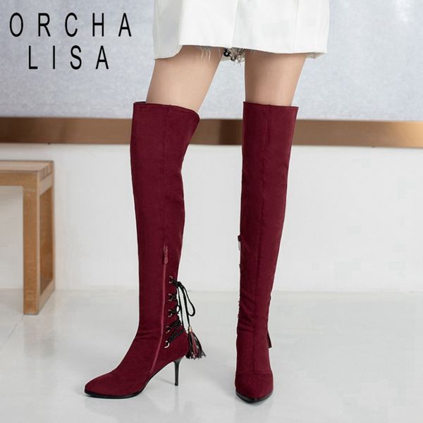 orchalisa winter over-the-knee boots pointed toe thin heels flock zipper fringe cross-tied big size 34-48 black red club c2014
orchalisa winter over-the-knee boots pointed toe thin heels flock zipper fringe cross-tied big size 34-48 black red club c2014