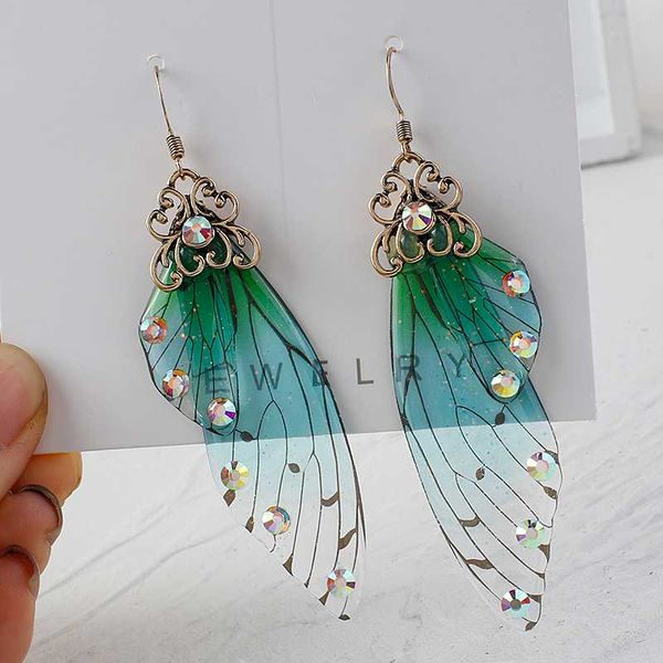 aensoa temperament fairy wing long earrings insect butterfly wing drop earrings korean resin green color rhinestone, Silver
aensoa temperament fairy wing long earrings insect butterfly wing drop earrings korean resin green color rhinestone, Silver