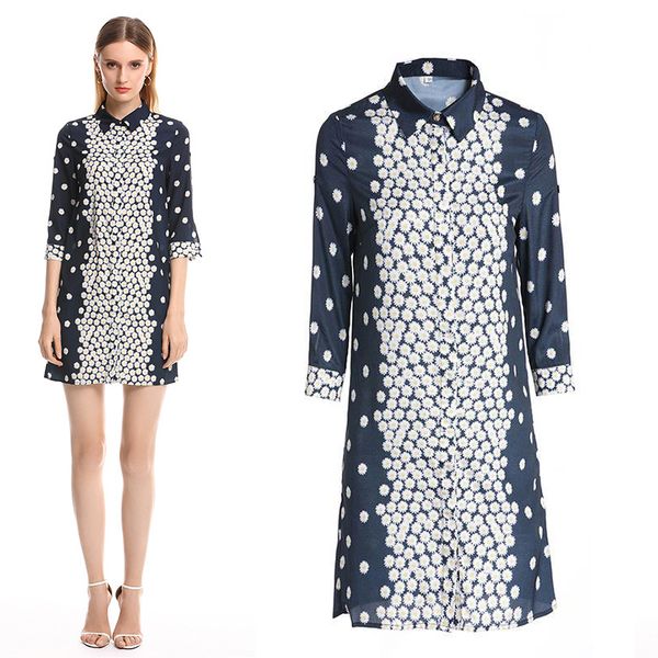 2019 Spring and summer new temperament small chrysanthemum printing seven-piece shirt repair professional dress
2019 Spring and summer new temperament small chrysanthemum printing seven-piece shirt repair professional dress