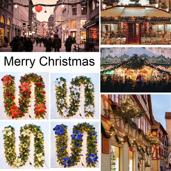 christmas decorations 2.7m/9ft xmas garland with led string lights tree ornaments artificial wreath
christmas decorations 2.7m/9ft xmas garland with led string lights tree ornaments artificial wreath