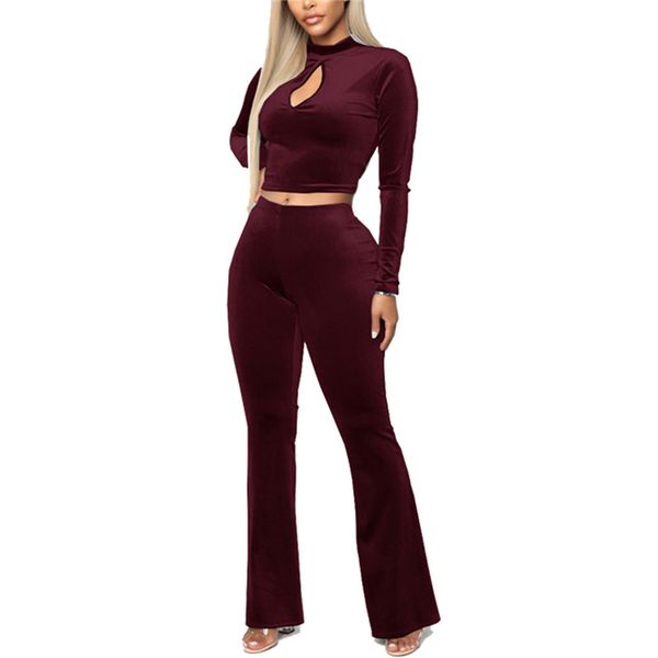 women's tracksuits women velvet clothes outfit solid color long sleeve hollow turtleneck + flared trousers black/ red/ green, Gray
women's tracksuits women velvet clothes outfit solid color long sleeve hollow turtleneck + flared trousers black/ red/ green, Gray