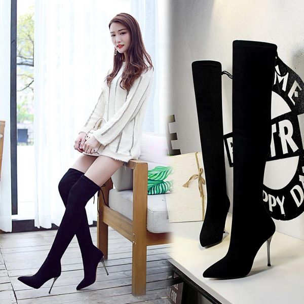 мода длинные flock носок boots женщины black winter тонкий высокий каблук за без колена сапоги женские твердая остроконечные toe короткие пл
мода длинные flock носок boots женщины black winter тонкий высокий каблук за без колена сапоги женские твердая остроконечные toe короткие пл