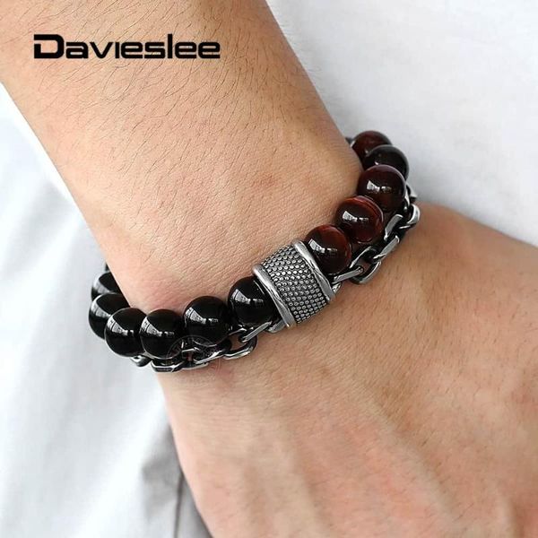 double layers natural grade a red tiger eye stone black onyx beads bracelet for men stainless steel charm male jewelry dtbx00902
double layers natural grade a red tiger eye stone black onyx beads bracelet for men stainless steel charm male jewelry dtbx00902