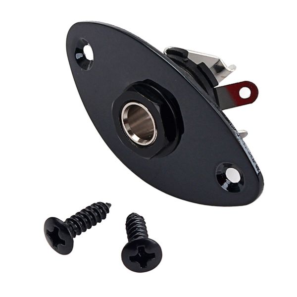 oval electric bass guitar output input socket jack plate diy accessory with screws black
oval electric bass guitar output input socket jack plate diy accessory with screws black