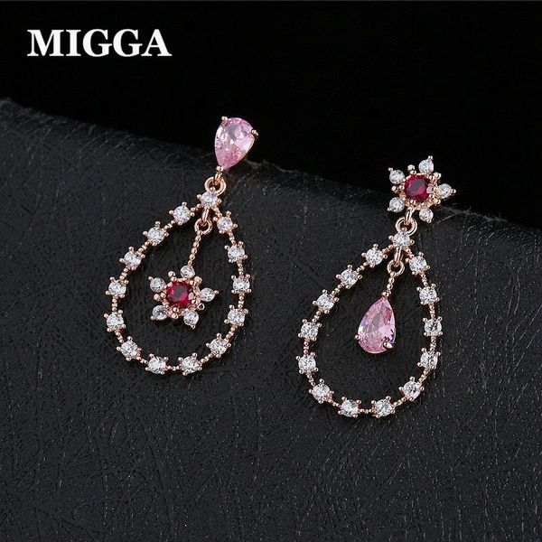 migga asymmetrical design red pink cubic zircon water drop earrings gold color women dangler jewelry, Silver
migga asymmetrical design red pink cubic zircon water drop earrings gold color women dangler jewelry, Silver