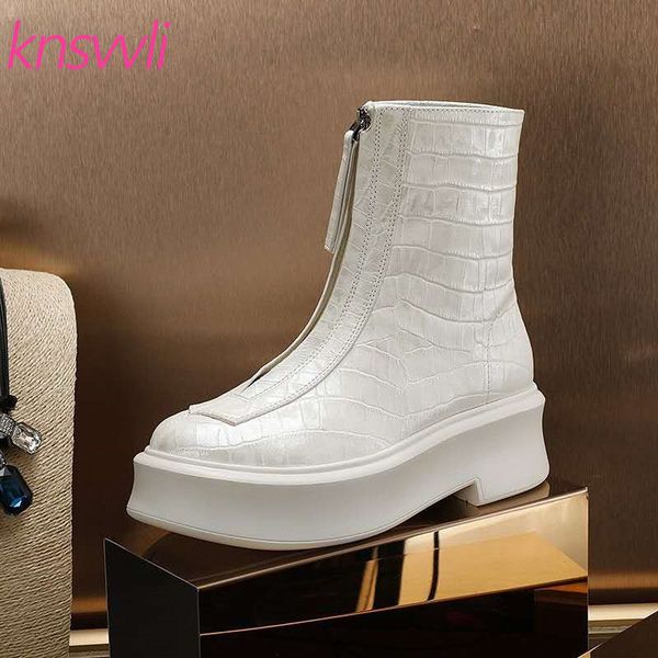 thick sole ankle boots women front zip platform shoes woman casual short boots white stone pattern leather motorcycle boot woman, Black
thick sole ankle boots women front zip platform shoes woman casual short boots white stone pattern leather motorcycle boot woman, Black