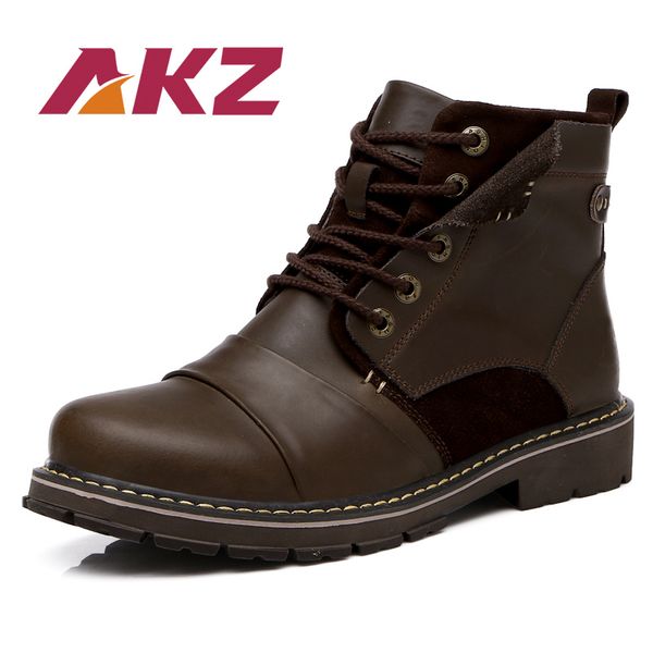akz 2020 new arrival men's ankle boots winter warm boots genuine leather male work lace-up size 38-44, Black
akz 2020 new arrival men's ankle boots winter warm boots genuine leather male work lace-up size 38-44, Black