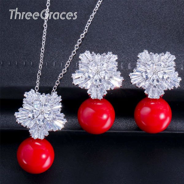 threegraces fashion snowflake crystal red pearl nacklace earrings 2020 new elegant women wedding for bridal jewelry sets js519, Silver
threegraces fashion snowflake crystal red pearl nacklace earrings 2020 new elegant women wedding for bridal jewelry sets js519, Silver