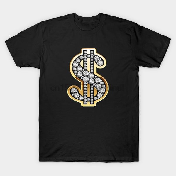 men short sleeve tshirt diamond dollar sign trimmed in gold dollar sign t shirt women t-shirt