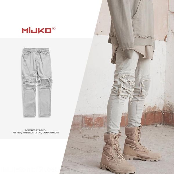 mijko wear wo autumn winter new all-match worn hole cat and jeans beard trousers men's and women's slim high-street fashionable je, Blue
mijko wear wo autumn winter new all-match worn hole cat and jeans beard trousers men's and women's slim high-street fashionable je, Blue