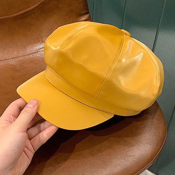 reflective pu leather octagonal hats trendy fashion solid color berets hats men women elegant texture, Blue;gray
reflective pu leather octagonal hats trendy fashion solid color berets hats men women elegant texture, Blue;gray