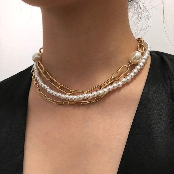 chokers lalynnly vintage imitation pearl chain necklace for women layered chunky choker necklaces gold sliver color jewelry n7711, Golden;silver
chokers lalynnly vintage imitation pearl chain necklace for women layered chunky choker necklaces gold sliver color jewelry n7711, Golden;silver