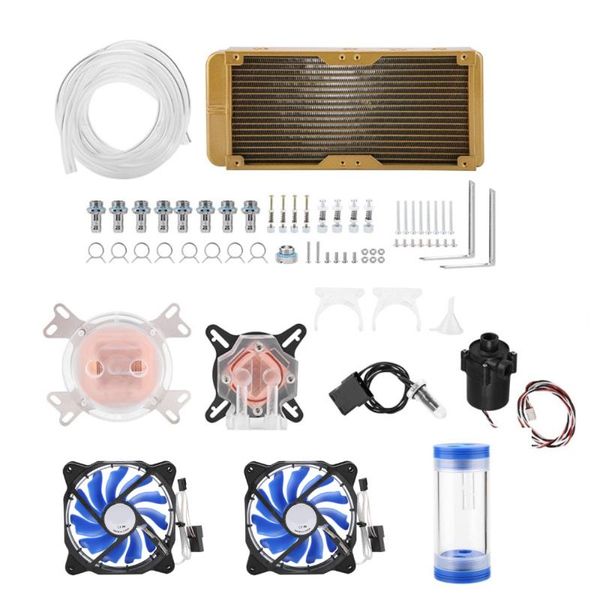 pc water cooling kit 240mm radiator pump reservoir heat sink cpu/gpu water cooling block rigid tubes dual led fans
pc water cooling kit 240mm radiator pump reservoir heat sink cpu/gpu water cooling block rigid tubes dual led fans