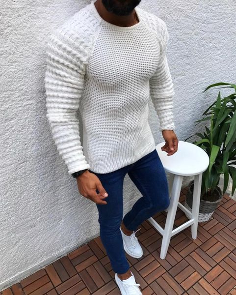 sleeved sweater 2020 mens solid sweaters fashion o-neck spring autumn long, White;black
sleeved sweater 2020 mens solid sweaters fashion o-neck spring autumn long, White;black