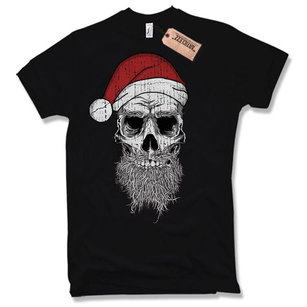 xmas skull t shirt christmas heavy santa claus bad santa evil gift