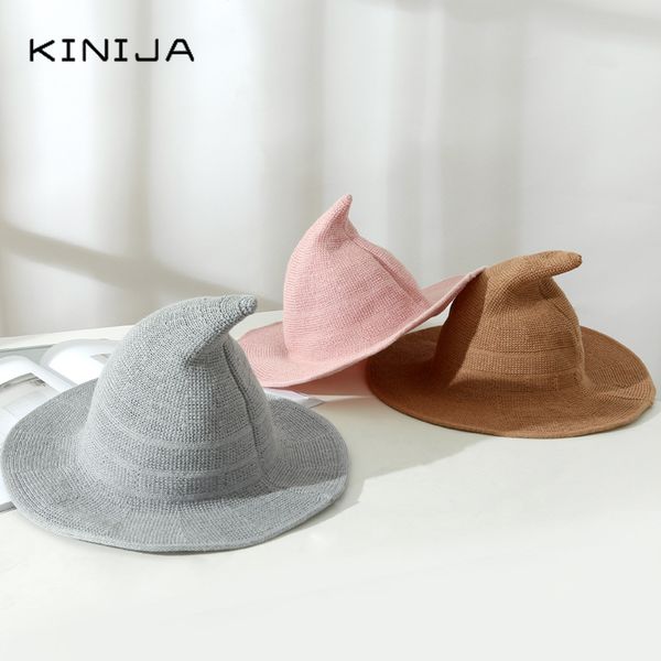 wide brim hats halloween witch hat women wool knit fashion solid bucket cap festival party fisherman basin summer suncreen, Blue;gray
wide brim hats halloween witch hat women wool knit fashion solid bucket cap festival party fisherman basin summer suncreen, Blue;gray