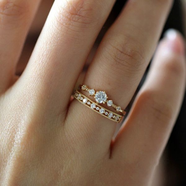 fashion women dainty gold color crystal rings for women simple wedding engagement finger rings jewelry gifts, Golden;silver
fashion women dainty gold color crystal rings for women simple wedding engagement finger rings jewelry gifts, Golden;silver
