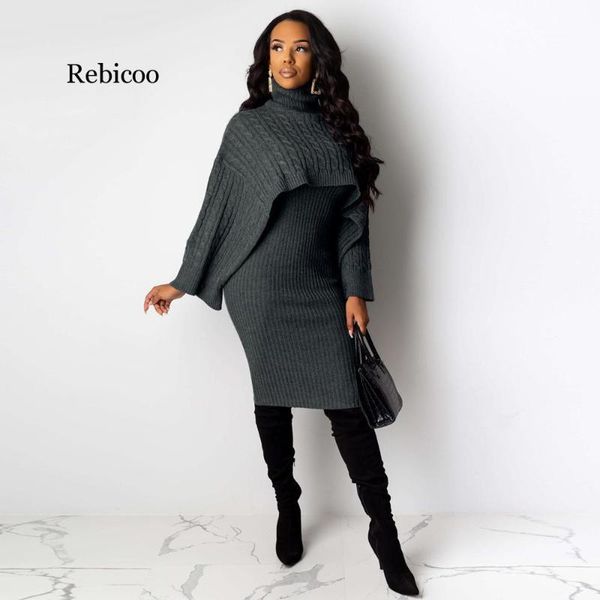 autumn winter knitted sweater two piece set turtleneck long sleeve loose crop + bandage midi tank dress plus size tracksuit, Gray
autumn winter knitted sweater two piece set turtleneck long sleeve loose crop + bandage midi tank dress plus size tracksuit, Gray
