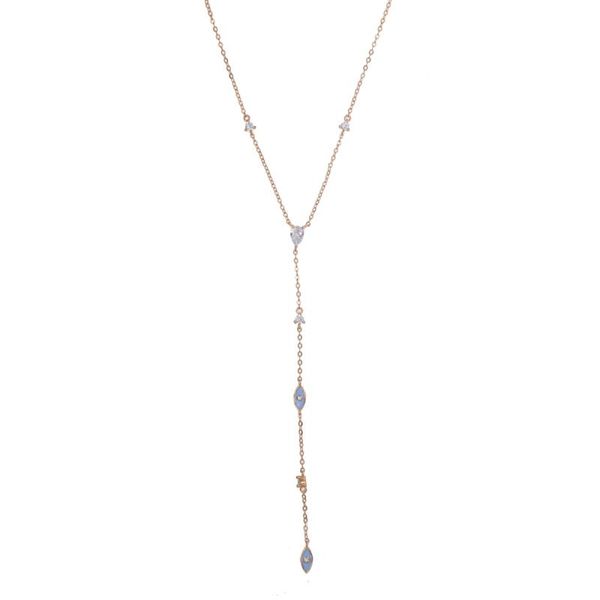 women long chain necklace rose gold color blue enamel evil eye white cz charm y lariat necklaces fashion, Silver
women long chain necklace rose gold color blue enamel evil eye white cz charm y lariat necklaces fashion, Silver