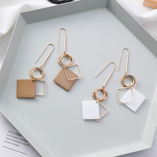 new design norecorm metallic square loop geometric gold dangle earrings for women white brown drop earrings korean jewelry, Silver
new design norecorm metallic square loop geometric gold dangle earrings for women white brown drop earrings korean jewelry, Silver