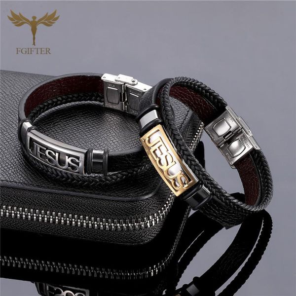 stainless steel christian cross jesus bracelet for men women multi layer leather bracelets bangles jewelry accessories, Golden;silver
stainless steel christian cross jesus bracelet for men women multi layer leather bracelets bangles jewelry accessories, Golden;silver