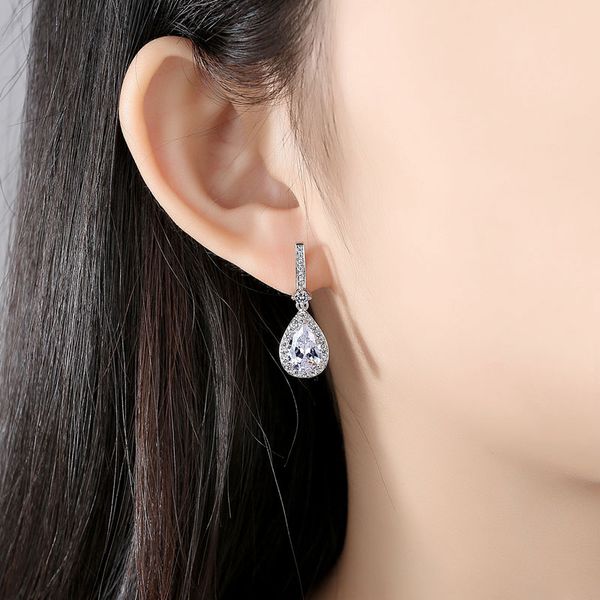 stud slbridal copper alloy tear drop cubic zircon earring cz wedding bridal fashion jewelry girls women, Golden;silver
stud slbridal copper alloy tear drop cubic zircon earring cz wedding bridal fashion jewelry girls women, Golden;silver