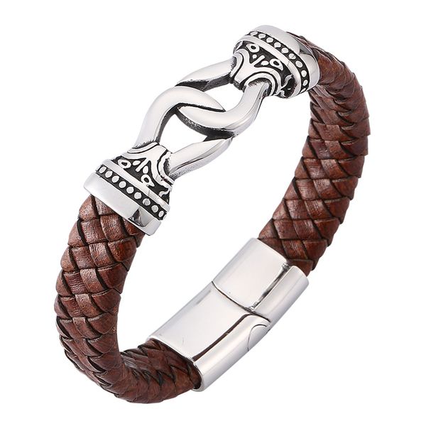 fashion punk rock brown braided leather charm bracelet for man s.steel magnet clasp male leather bangle men jewelry gift c0170, Golden;silver
fashion punk rock brown braided leather charm bracelet for man s.steel magnet clasp male leather bangle men jewelry gift c0170, Golden;silver