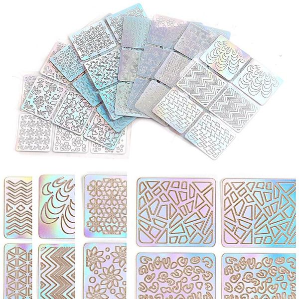 24pcs/set wavy hollow self-adhesive nail polish sticker decal manicure tools stamp plate diy template nail design art image, Black
24pcs/set wavy hollow self-adhesive nail polish sticker decal manicure tools stamp plate diy template nail design art image, Black
