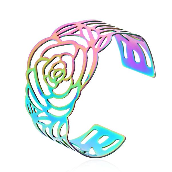 bangle women's exaggerated colorful bracelets fashionable wide hollowed out metal rose open arm european and american trendy, Black
bangle women's exaggerated colorful bracelets fashionable wide hollowed out metal rose open arm european and american trendy, Black