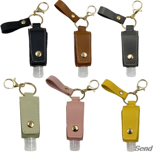 travel portable 30ml empty refillable bottle with faux leather holder keychain clips leakproof hand sanitizer container, Silver
travel portable 30ml empty refillable bottle with faux leather holder keychain clips leakproof hand sanitizer container, Silver