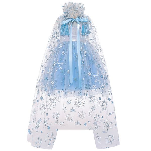 Girls Dresses For Children Ball Gown Ice Snow 2 Princess Dress Shawl Cosplay Halloween Costumes Baby Girl Birthday Party Dress