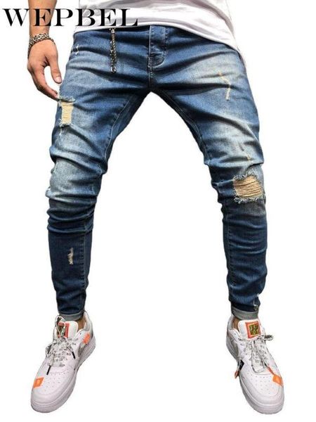 wepbel men's fashion skinny jeans slim denim pants pant casual ripped hole pencil denim trousers, Blue
wepbel men's fashion skinny jeans slim denim pants pant casual ripped hole pencil denim trousers, Blue