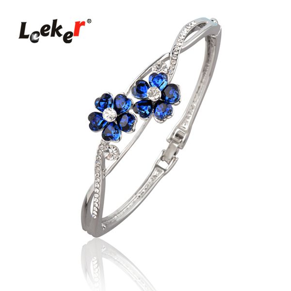 bangle leeker vintage blue cubic zircon for women silver color crystal bracelet statement jewelry 150 lk9, Black
bangle leeker vintage blue cubic zircon for women silver color crystal bracelet statement jewelry 150 lk9, Black