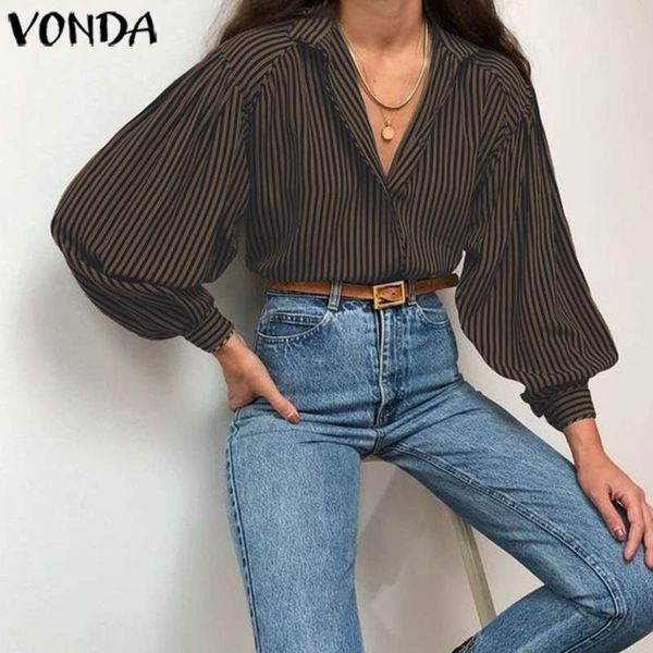 s-5xl women blouse and vonda 2020 spring autumn lapel button striped shirts loose party bohemian blusas femininas tunics, White
s-5xl women blouse and vonda 2020 spring autumn lapel button striped shirts loose party bohemian blusas femininas tunics, White