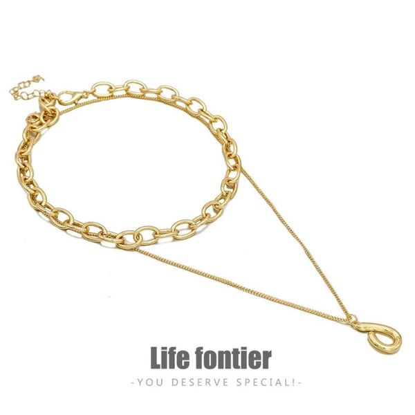 lifefontier punk double layer waterdrop choker necklace collar gold chain irregular geometric pendant necklace boho jewelry, Silver
lifefontier punk double layer waterdrop choker necklace collar gold chain irregular geometric pendant necklace boho jewelry, Silver