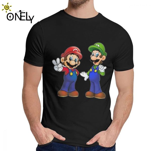 new design mario and luigi bros t shirt male leisure great t shirt s-6xl