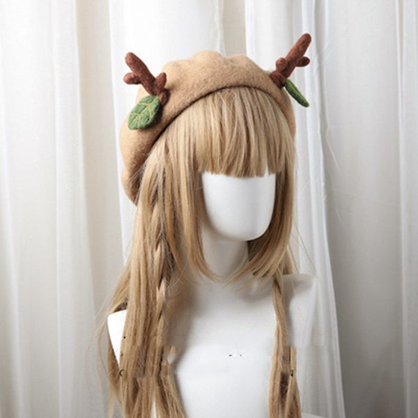 christmas gift christmas elk, fawn, antler, leaf, wool felt, beret, pancake, trend, japanese girls' heart, autumn and winter hat, Blue;gray
christmas gift christmas elk, fawn, antler, leaf, wool felt, beret, pancake, trend, japanese girls' heart, autumn and winter hat, Blue;gray