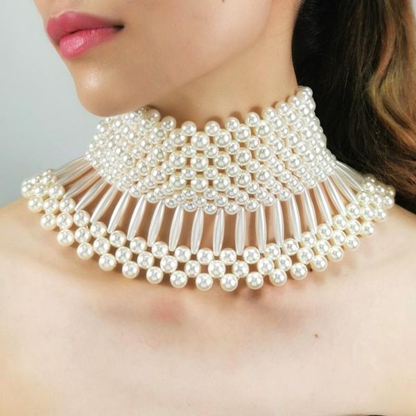 imitation pearl statement choker necklaces for women handmade beaded collar necklace wedding jewelry uken, Golden;silver
imitation pearl statement choker necklaces for women handmade beaded collar necklace wedding jewelry uken, Golden;silver