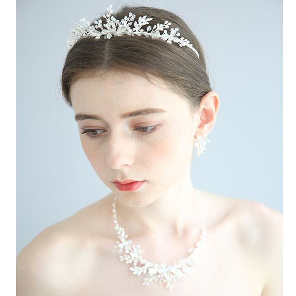 delicate freshwater pearls wedding jewelry sets with tiara silver color floral bridal necklace earrings women accessories
delicate freshwater pearls wedding jewelry sets with tiara silver color floral bridal necklace earrings women accessories